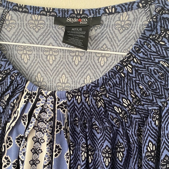 Style & Co. Navy Geometric Blouse - Picture 2 of 4